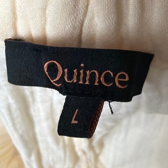 Quince Organic Cotton Gauze Pants Vanilla Cream Sustainable Comfort Loungewear - Picture 7 of 8